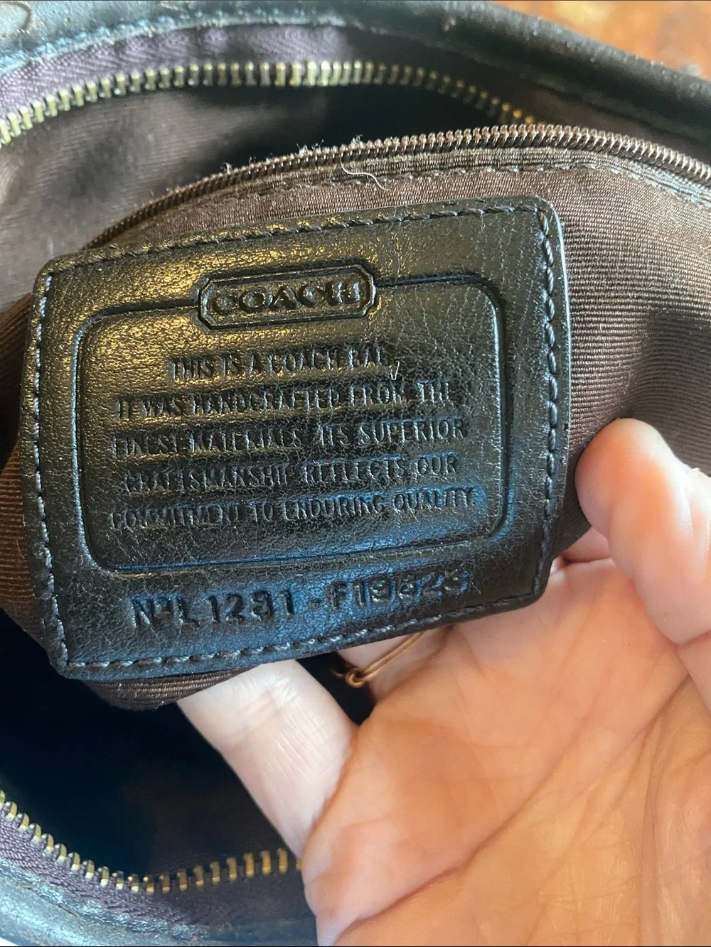 Coach Brown Signature Canvas Crossbody with Black Trim
